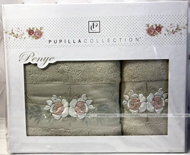 Набір рушників Pupilla Eva Roses-I, лицьовий 50х90см і банний 70х140см
