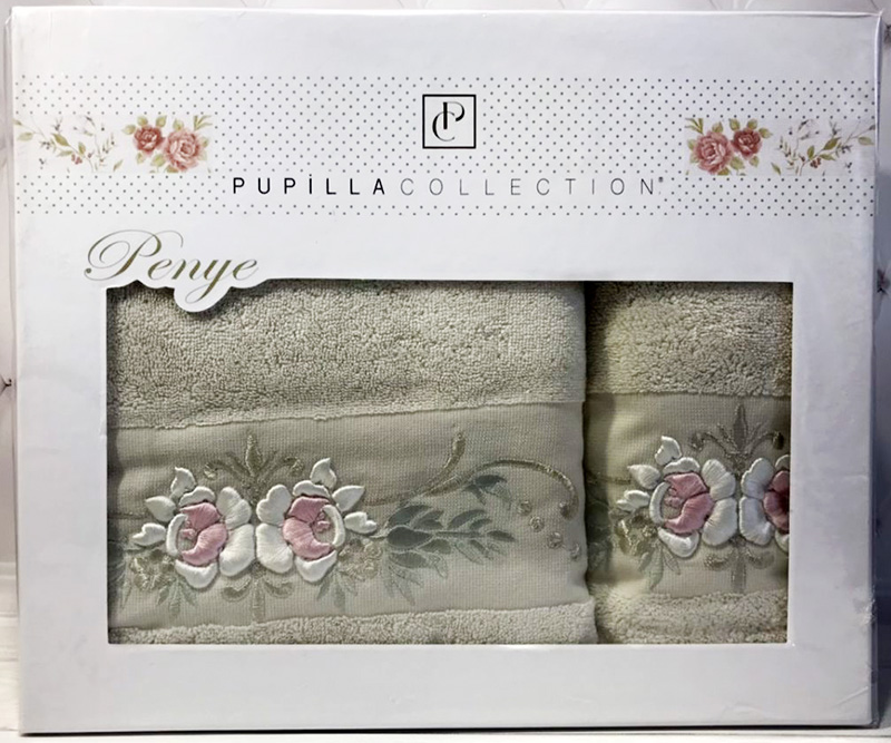 Набір рушників Pupilla Eva Roses-II, лицьовий 50х90см і банний 70х140см