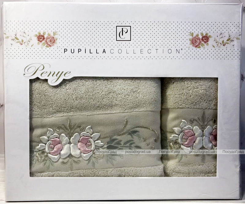 Набір рушників Pupilla Eva Roses-II, лицьовий 50х90см і банний 70х140см