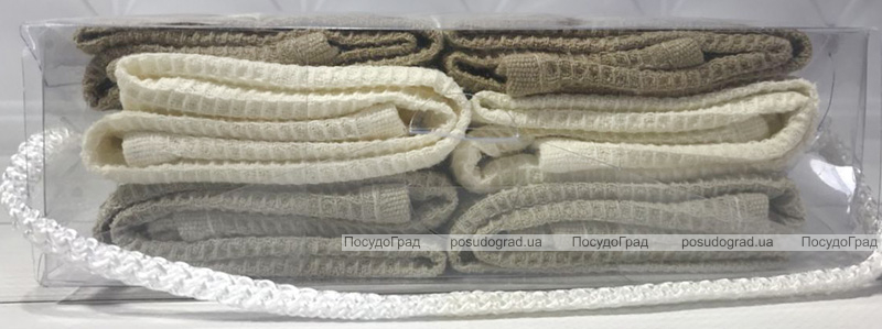 Набір 6 кухонних рушників Ayben M4800 45х70, вафельні