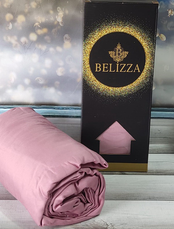 Сатиновая простыня на резинке 160х200см и 2 наволочки 50х70см, Belizza "Freesia"