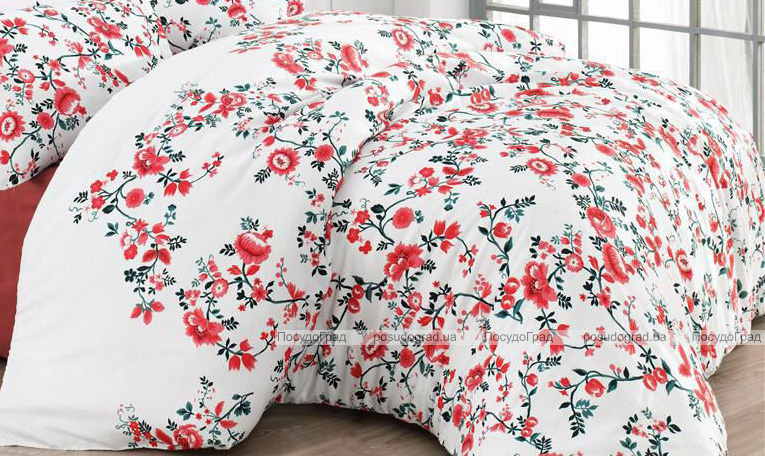 Ковдра Nazenin Red Flowers 195х215см, з силіконовим наповнювачем