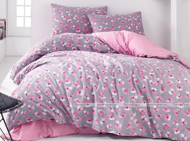 Комплект постільної білизни Marie Claire Pink Flower Євро, ранфорс