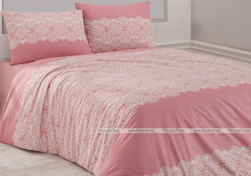 Комплект постільної білизни Marie Claire Pink Lace Євро, ранфорс