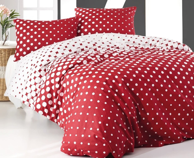 Комплект постільної білизни Marie Claire Peas Red Євро, ранфорс