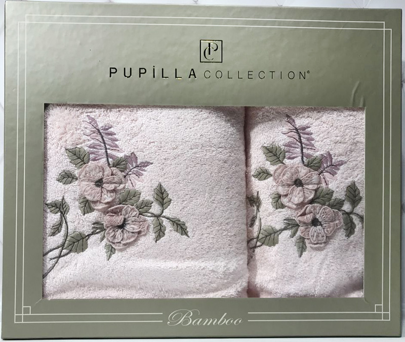 Набір рушників Pupilla Cicek Bambuk, лицьовий 50х90см і банний 70х140см, рожевий