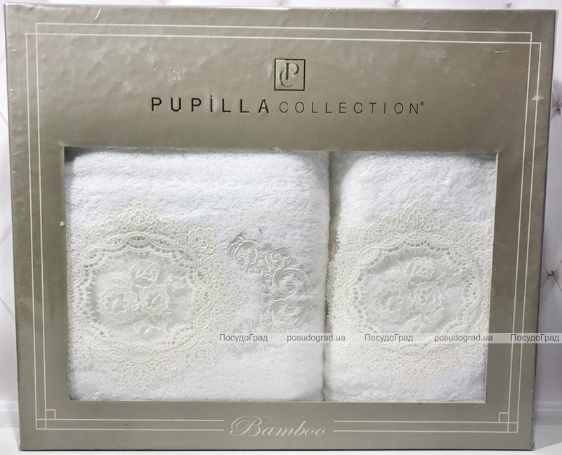 Набір рушників Pupilla Olivyum Bambuk лицьовий 50х90см і банний 70х140см, білий