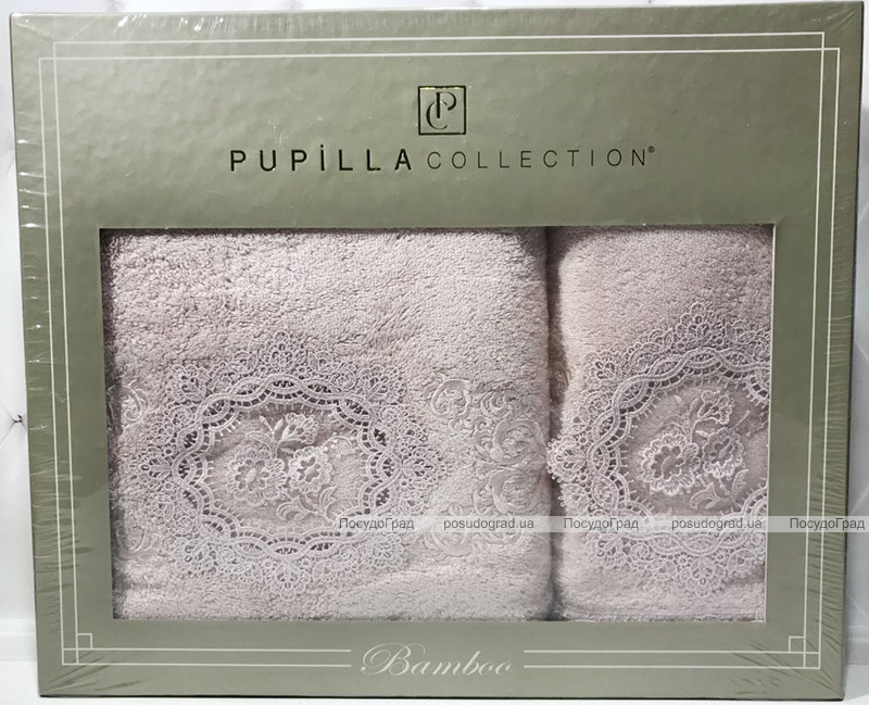 Набір рушників Pupilla Olivyum Bambuk лицьовий 50х90см і банний 70х140см, бузковий