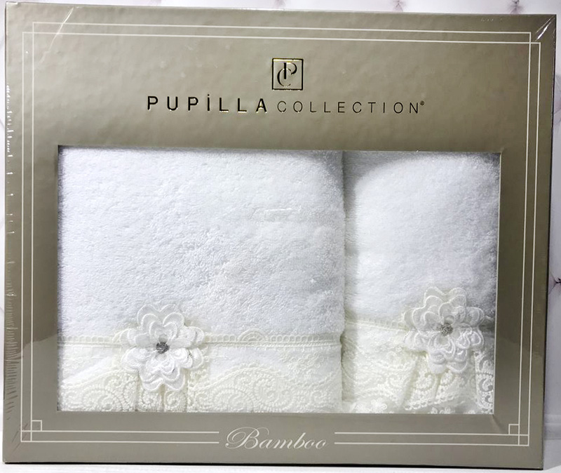 Набір рушників Pupilla Romantik Bambuk лицьовий 50х90см і банний 70х140см, білий