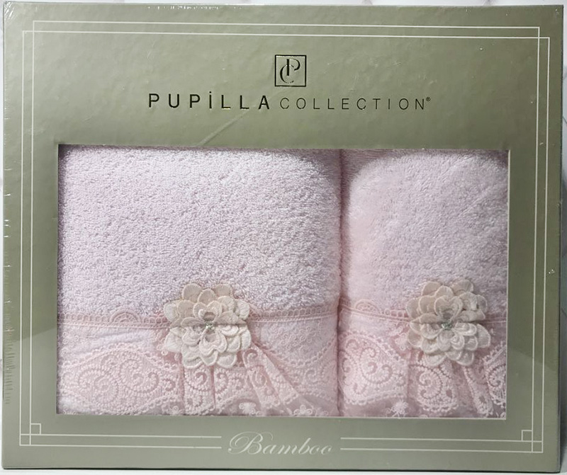 Набір рушників Pupilla Romantik Bambuk лицьовий 50х90см і банний 70х140см, рожевий