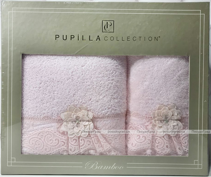 Набір рушників Pupilla Romantik Bambuk лицьовий 50х90см і банний 70х140см, рожевий