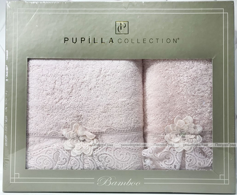 Набір рушників Pupilla Romantik Bambuk лицьовий 50х90см і банний 70х140см, бузковий