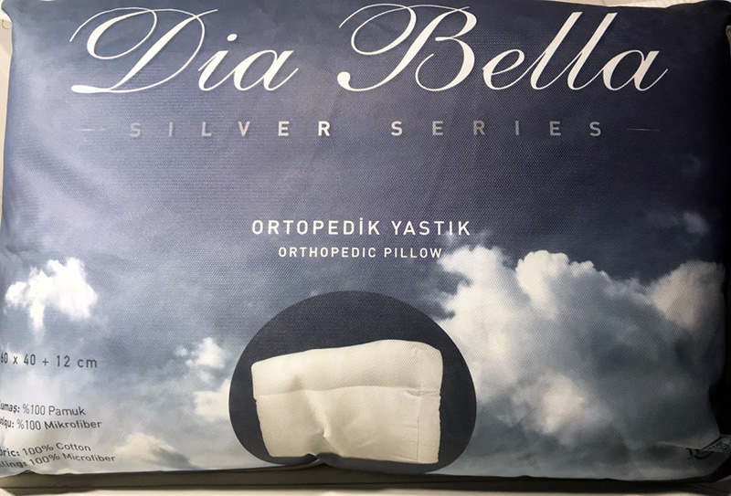 Подушка Unicolor "Dia Bella" Silver 60х40см +12см ортопедическая