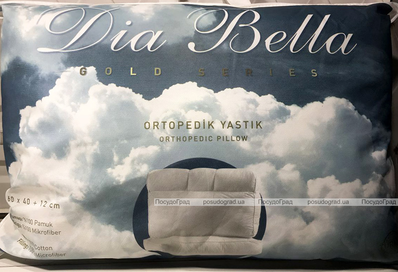 Подушка Unicolor "Dia Bella" Gold 60х40+12см ортопедична
