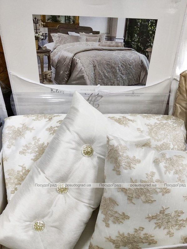 Покривало Pepper Home Belaris Gold 270х260см з наволочками і декоративними подушками, жаккард