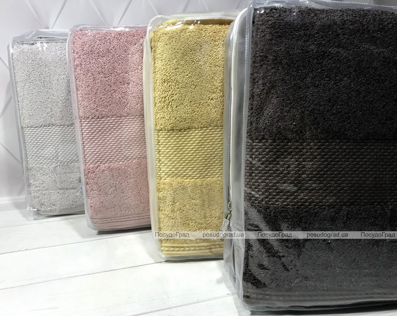 Набор 3 полотенца Soft Cotton Deluxe Kahve, махра