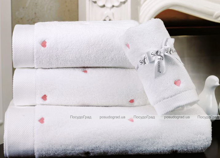 Набір 3 рушники Soft Cotton «Love Pembe», бавовна