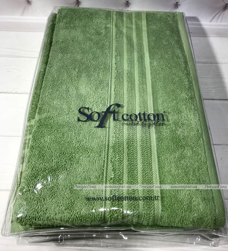 Набір 2 рушники Soft Cotton Aria Green лицьовий та банний, махра