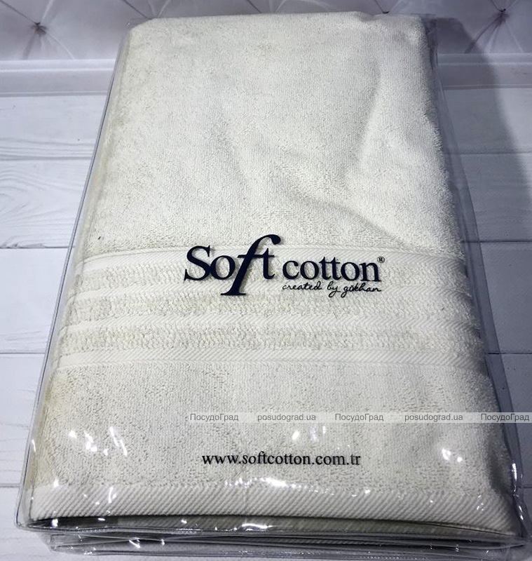 Набір 2 рушники Soft Cotton Aria Bej лицьовий та банний, махра