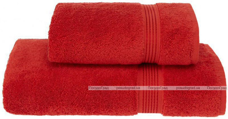 Набір рушників Soft Cotton «Lana Kirmizi» Red банний 75х150см і лицьовий 50х90см, бавовна