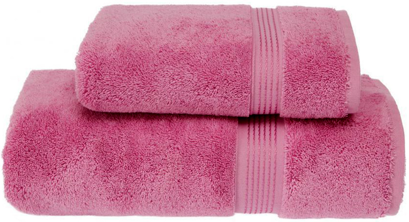Набір рушників Soft Cotton «Lana Kirmizi» Pink банний 75х150см і лицьовий 50х90см, бавовна