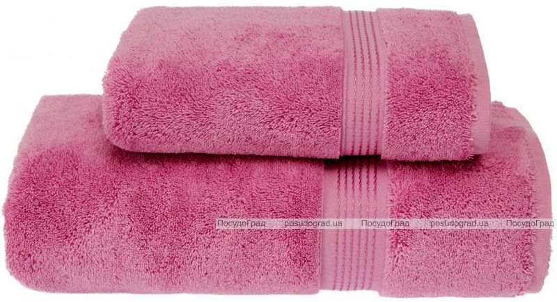 Набір рушників Soft Cotton «Lana Kirmizi» Pink банний 75х150см і лицьовий 50х90см, бавовна