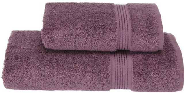 Набір рушників Soft Cotton «Lana Kirmizi» Violet банний 75х150см і лицьовий 50х90см, бавовна