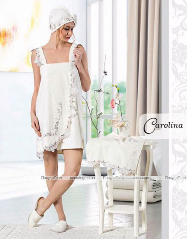 Жіночий комплект Just Home Delicate для сауни: сарафан, шапочка, тапочки