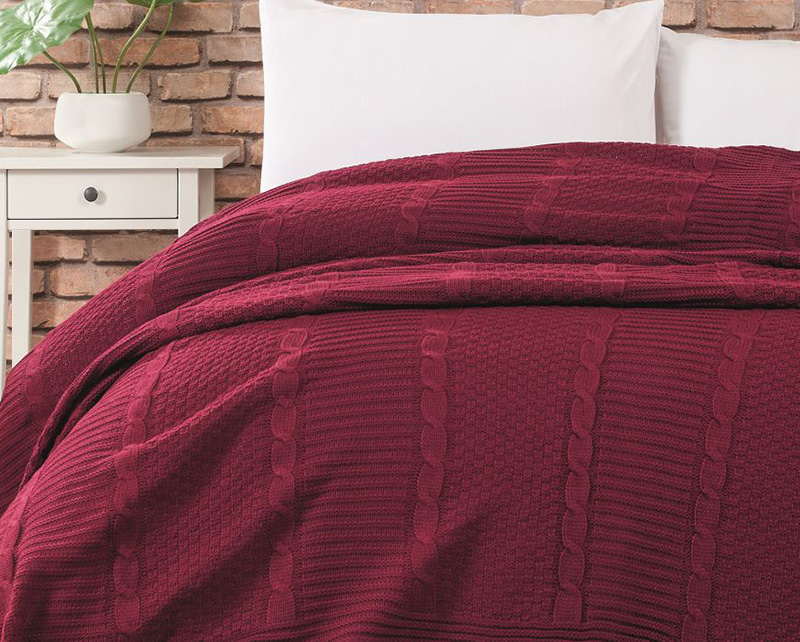 Плед Belizza Bordo 220х240см вязанный
