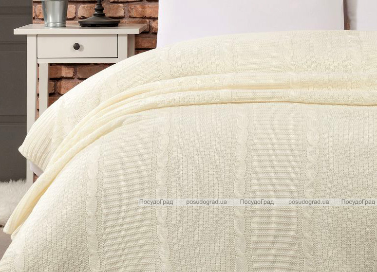 Плед Belizza Krem 220х240см в'язаний