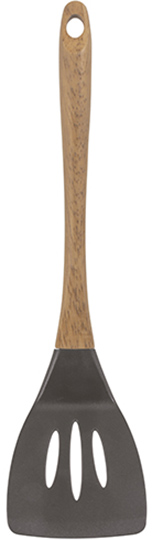 Лопатка силіконова Bergner San Ignacio Green 33x7.9см з дерев'яною ручкою, сірий