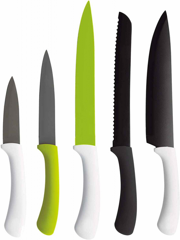 Набір 5 кухонних ножів Bergner San Ignacio Greener з антибактеріальним покриттям
