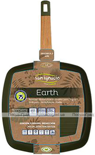 Сковорода-гриль San Ignacio Green Earth 28х28см індукційна з антипригарним покриттям, зелена
