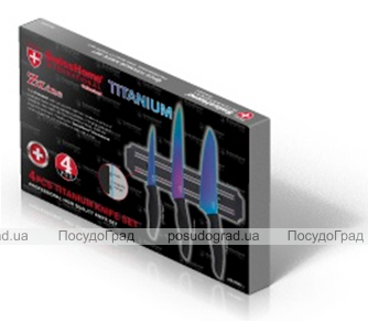 Набір ножів Swiss Home Titanium 6526 3 ножа з титановим покриттям і магнітна планка