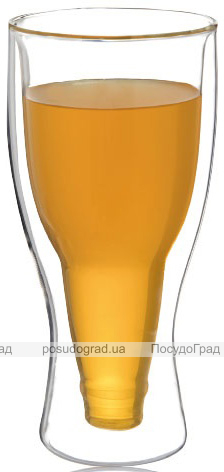 Стакан «Beer Bottle» 350мл с двойными стенками, стеклянная термокружка