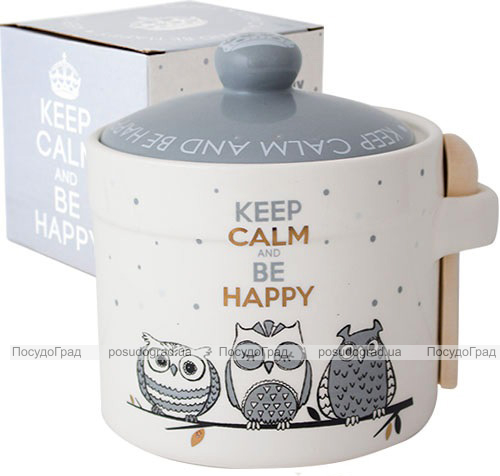 Банка-медовниця керамічна Be Happy "Совушки" 420мл