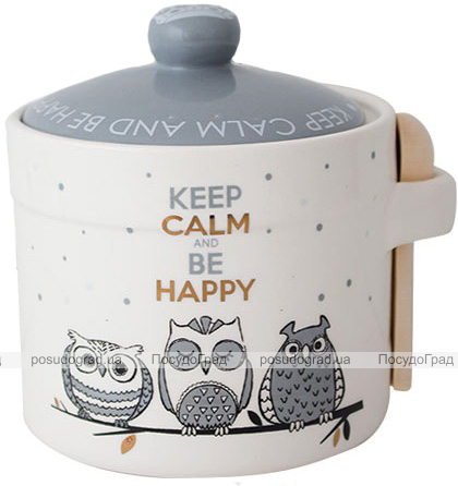 Банка-медовниця керамічна Be Happy "Совушки" 420мл