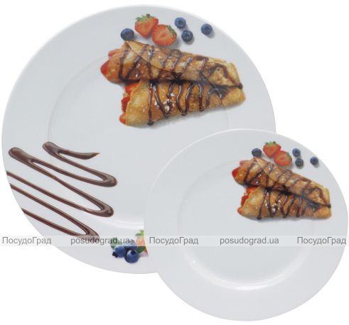 Набір тарілок для млинців Pancakes Шоколад, блюдо Ø27см і 6 тарілок Ø20см