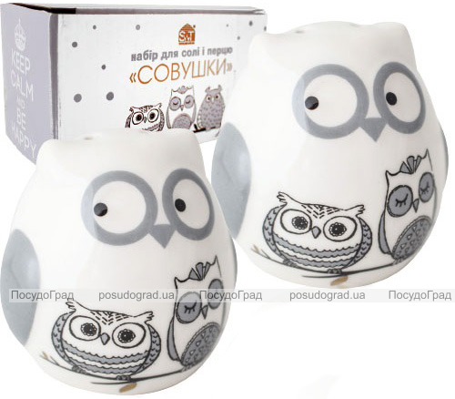 Набір спецовників Be Happy «Совушки» сільничка і перечниця, кераміка