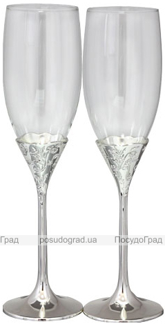 Набір 2 фужера Wedding Fondness для шампанського 220мл, скло + метал