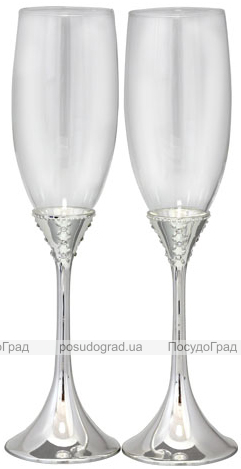 Набір 2 фужера Wedding Grace для шампанського 220мл, скло + метал