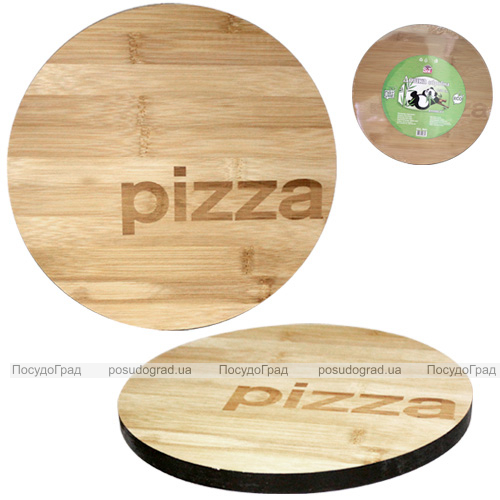 Доска кухонная “Pizza” Ø30см для пиццы, бамбуковая