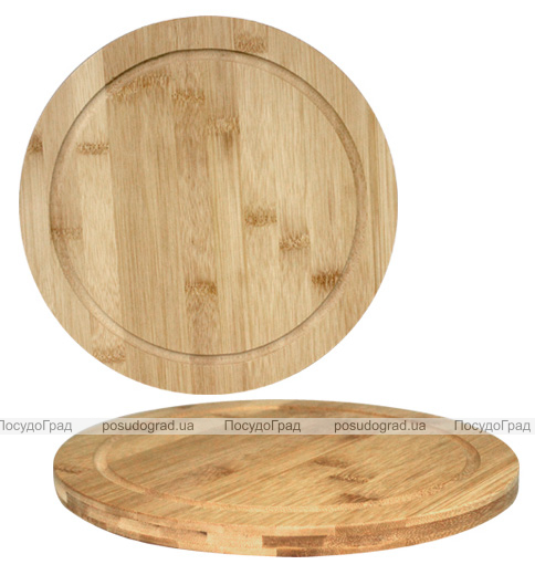 Дошка обробна "Bamboo" кругла Ø25см, бамбукова