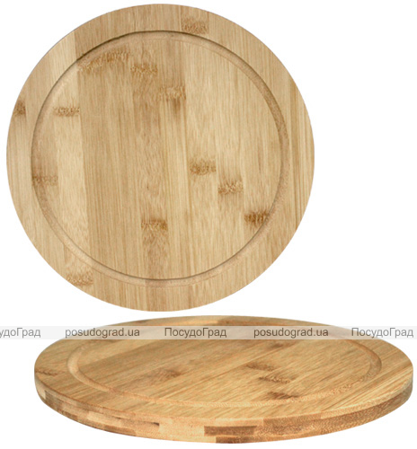 Дошка обробна "Bamboo" кругла Ø30см, бамбукова