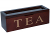 Коробка-шкатулка для чая TEA 4-х секционная 26.5x9x9см