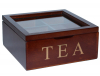 Коробка-шкатулка для чая TEA 4-х секционная 18x18x8см