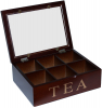 Коробка-шкатулка для чая TEA 6-ти секционная 24x18x8см