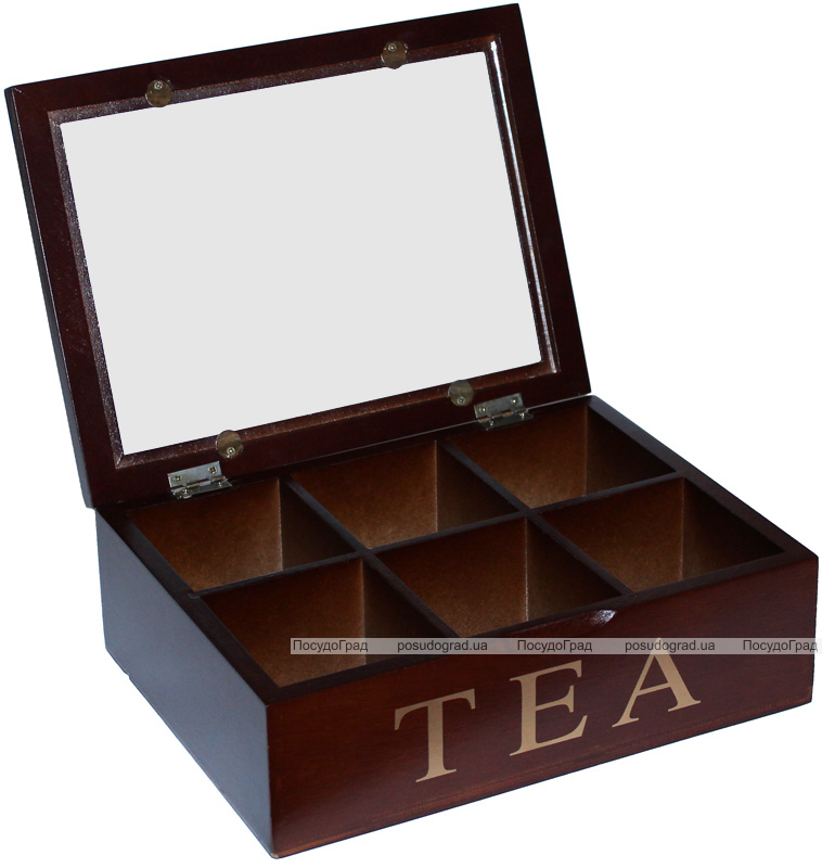 Коробка-шкатулка для чая TEA 6-ти секционная 24x18x8см