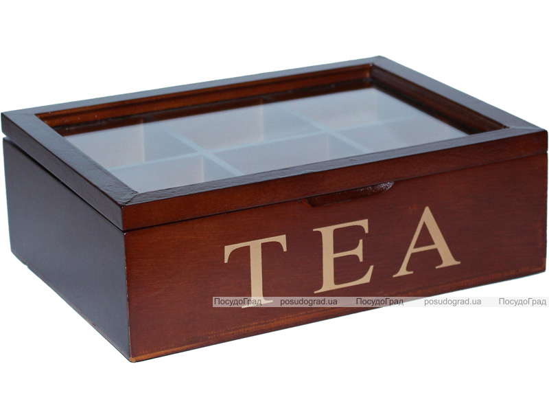 Коробка-шкатулка для чая TEA 6-ти секционная 24x18x8см