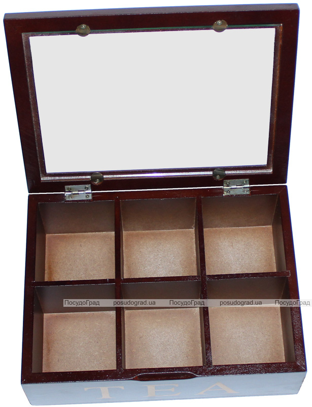 Коробка-шкатулка для чая TEA 6-ти секционная 24x18x8см
